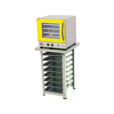 Imagem de Kit - Forno Turbo Elétrico Fast Oven PRP-004 220V Amarelo + Bancada MES-004 + 8 Assadeiras - Progás