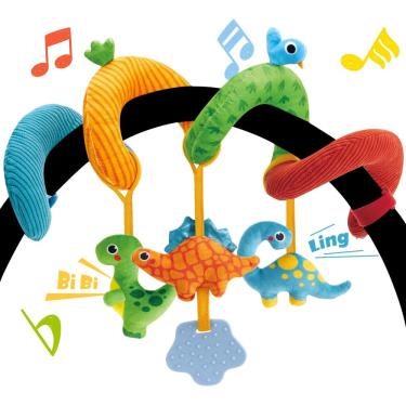 Imagem de Brinquedos de assento de carro Shahaland para bebês de 0 a 6 meses com chocalho e espelho