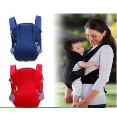 Imagem de Canguru Carrega Bebê 3,5Kg a 15kg - Ergonômico Com Babador Azul Marinho