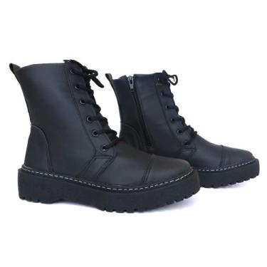 Imagem de Bota Coturno Feminino com Solado Tratorado - GTS, Preto, 40