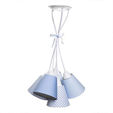 Imagem de Potinho de Mel Pendente Com 5 Cúpulas Quarto Bebê Infantil Menino Azul