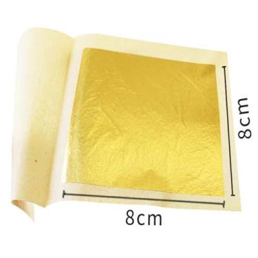 Imagem de Folha De Ouro Gold 24k Comestivel Para Carnes Restaurantes Humburgues Bebidas 10und Genuíno