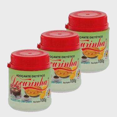 Imagem de Adoçante Dietético Doçurinha 100g Palazzo Kit X3