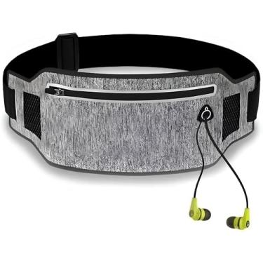 Imagem de Pochete Slim Esportiva Antifurto para Corrida, Caminhada, Viagem, Academia – Porta Celular, Dinheiro, Chaves e Documentos – Ajustável, Leve e Resistente (Cinza/Preto)