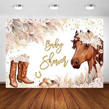 Imagem de Avezano Pano de fundo boho para chá de bebê, rosa, capim-dos-pampas, vaqueira, chá de bebê, decoração de festa para meninas (2,1 x 1,5 m)