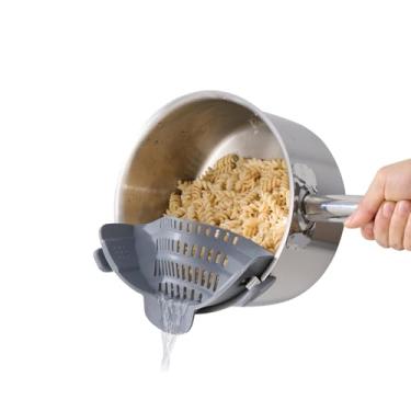 Imagem de S&F Homes Coador de silicone para todas as panelas e frigideiras, coador pequeno, coador de alimentos com clipe para carne, legumes, frutas e macarrão, resistente ao calor, utensílio de cozinha,