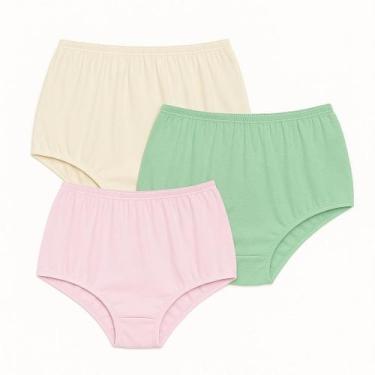 Imagem de 6 Calcinhas Plus Size Luminate 0162 Rosa Marfim Verde, 52, Sortidos