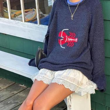 Imagem de Suéter Feminino De Malha Com Estampa De Lagosta Fofa De Desenho Animad