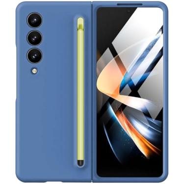 Imagem de Capa protetora à prova de choque para Samsung Galaxy Z Fold 4 com caneta S Pen e protetor de tela integrado, compatível com carregamento sem fio MagSafe, capa protetora à prova de choque para Samsung