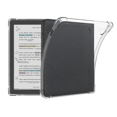 Imagem de KEEXYICC Capa transparente para Kobo Libra Color 7 polegadas para bricolage - Capa protetora fina de TPU transparente com cantos reforçados, capa traseira leve para Kobo Libra Color 2024