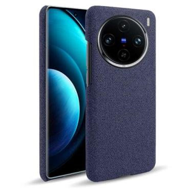Imagem de Capa para vivo X100 PRO,Capa desenhada em lona,Case Protetora Ultrafina com Empunhadura Macia,Design em Tecido Antichoque e Antiarranhões-Blue