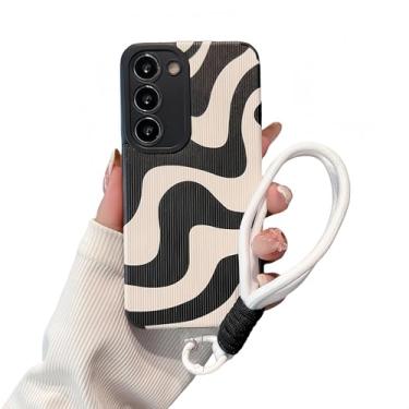 Imagem de Linda capa de telefone com estampa de zebra grafite para Samsung Galaxy 24 Plus, TPU macio com proteção total com pulseira, design estético anti-impressão digital antiderrapante para mulheres e