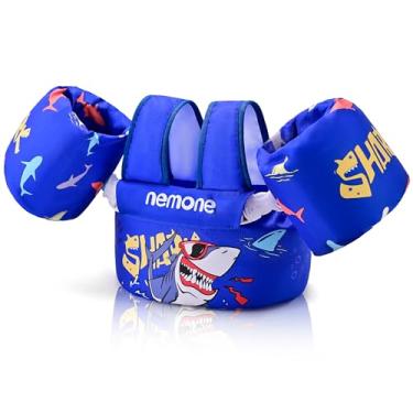 Imagem de NEMONE Colete De Natação Infantil Para Crianças De 22 A 70 Libras, Jaqueta De Natação Com Braços, Boias Aquáticas Para Meninas E Meninos De 2, 3, 4, 5, 6 E 7 Anos, Praia E Piscina