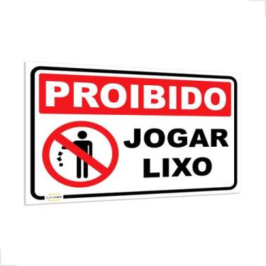 Imagem de Placa Proibido Jogar Lixo - Placa forte, 30x20cm
