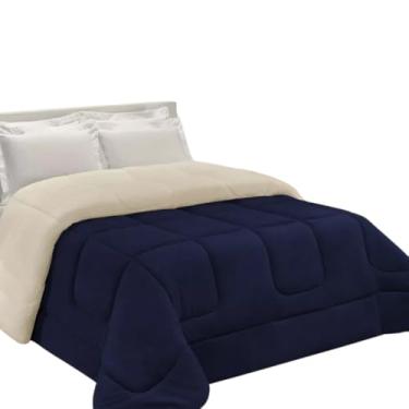 Imagem de Edredom Coberdrom Sherpa Casal Queen 2,40m x 2,20m Dupla Face Manta e Pele de Carneiro Soft Felpudo – Tecido 100% Poliéster – LuckBaby (Marinho, Queen (2,40m x 2,20m))