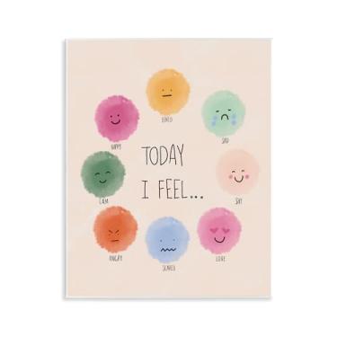 Imagem de Stupell Industries Arte educativa de placa de parede Wheel of Emotions, design de Chen Alyesh, 28 x 35 cm