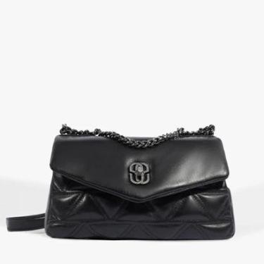 Imagem de Bolsa Schutz Preta Tiracolo Média Couro Dream Feminino-Feminino