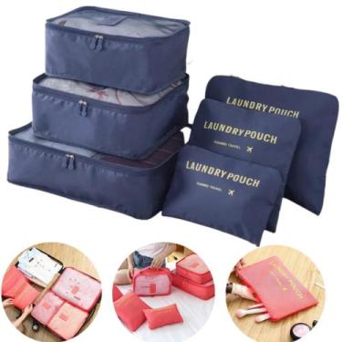 Imagem de Organizador de Mala Armazenamento Viagem Roupa Kit 6 Peças Necessaire 