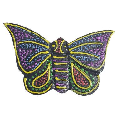 Imagem de Imã Pintura Dots De Madeira Balsa Borboleta