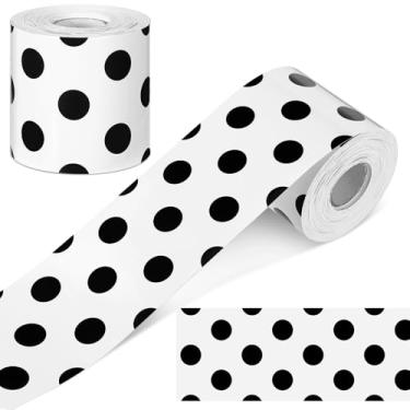 Imagem de Resurhang Quadro de avisos de bolinhas de 1,8 m decoração para sala de aula quadro negro rolante quadro branco cortiça cartaz decorações de festa escolar acabamento borda reta (branco)