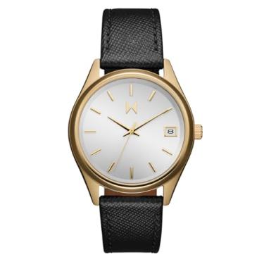 Imagem de MVMT Rise Boyfriend Relógio feminino de quartzo com 3 ponteiros, pulseira de couro de bezerro resistente à água até 5 ATM/50 metros - Relógio vintage minimalista premium - 36 mm