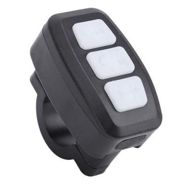 Imagem de Controle remoto de mídia eletrônica Bluetooth, carro, bicicleta, motocicleta, volante, música, recarregável, ciclismo, telefone remoto para iOS ou Android com suporte (branco)