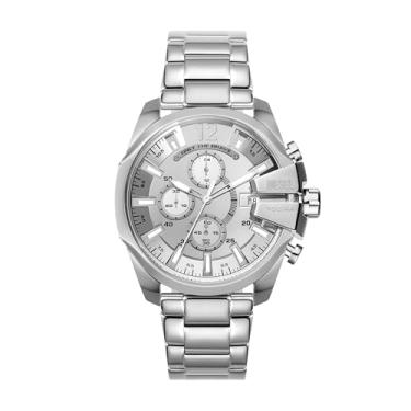 Imagem de Diesel Relógio masculino 43 mm Baby Chief cronógrafo pulseira de aço inoxidável prata (modelo: DZ4652), Prata, Relógio Cronógrafo