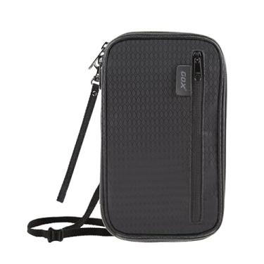 Imagem de Carteira de pescoço com bloqueio de RFID para passaporte familiar bolsa organizadora bolsa de viagem, Preto, Continue