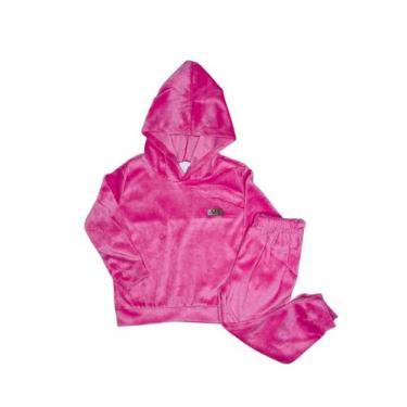 Imagem de Conjunto Infantil Plush Com Capuz e Calça Com Punho Menina - Olv Jeans