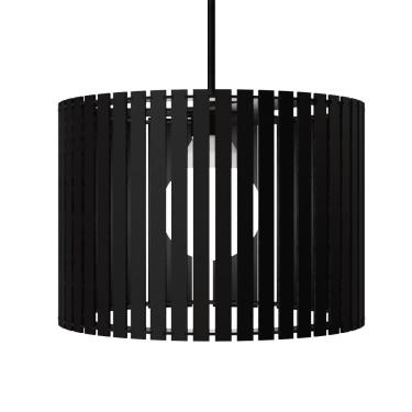 Imagem de Luminária Pendente Sirius Modelo Ripado Preta