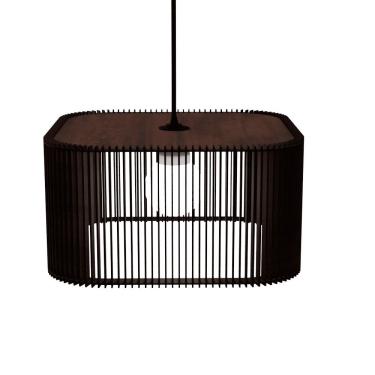 Imagem de Luminária Pendente Ayla Modelo Ripado Marrom