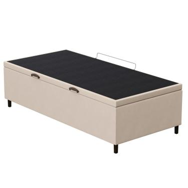 Imagem de Base Para Cama Box Baú Solteiro 88x188cm Hit I02 Suede Bege - Mpozenato
