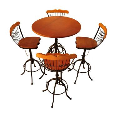 Imagem de Mesa Bistrô 4 Lugares Ajustável Diâmetro 60 Cm