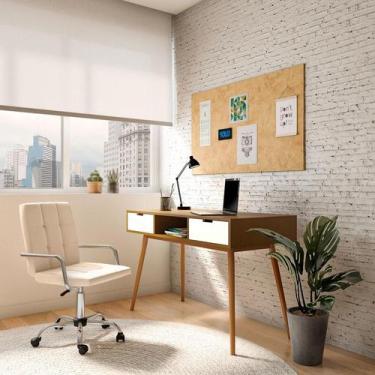 Imagem de Cadeira de Escritório Escritor Giratória Fitz Bege - Mobly