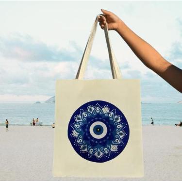 Imagem de Bolsa Ecobag 100% algodão tema Olho Grego Mandala - armazze