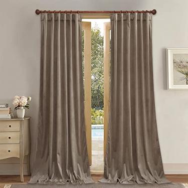Imagem de StangH Cortinas Taupe 335.3 cm Long Back Tab Thermal Room Darkening Bedroom Window Drapes, Painéis Redutores de Ruído para Sala de Estar Sala de Jantar Villa Hall, L132 x C132, 2 Painéis