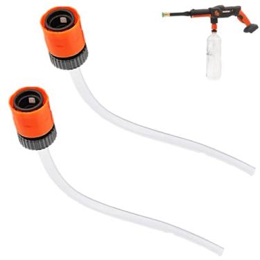 Imagem de 2 peças de conector de tampa de garrafa com mangueira de tração | Adaptador de extensão de lavadora de pressão | Acessórios de conexão de rolha de garrafa de lavadora de pressão de substituição para