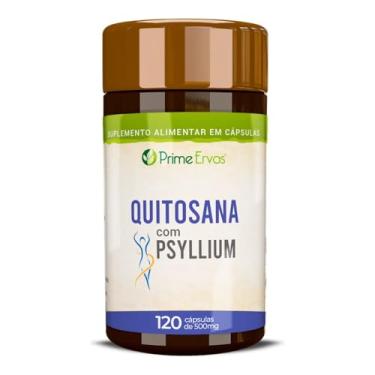 Imagem de Quitosana com Psyllium 120 Cápsulas 500mg Prime Ervas – Fibra de Crustáceos e Plantago Ovatae – Suplemento Sem Glúten