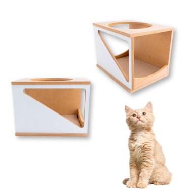 Imagem de Nicho Para Gato 1pç Montado Acompanha Kit Fixação Casa para Gato Hipot