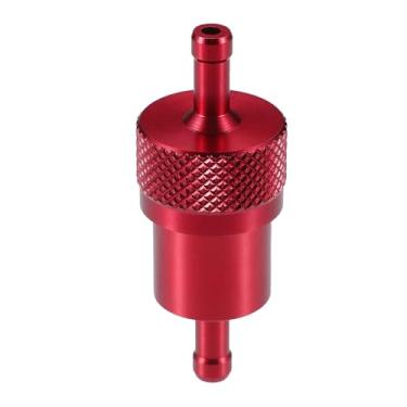 Imagem de A ABSOPRO Filtro de combustível universal em linha de gás filtro de gasolina para motores pequenos bicicleta ATV UTV motocicleta vermelho