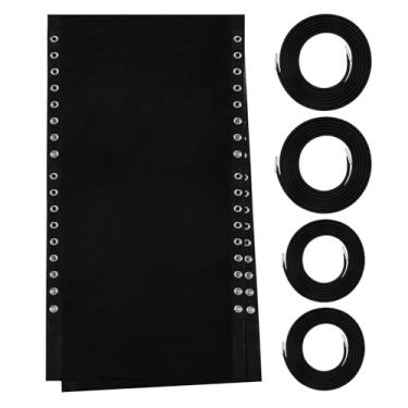 Imagem de ROUDUELS Tecido de substituição de gravidade zero, pano de reparo de 43 cm de largura para cadeiras antigravidade reclinável ao ar livre com 4 peças de cadarços elásticos de substituição, kit de cabo