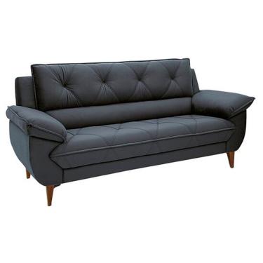 Imagem de Sofá Com 3 Lugares Dezzani Linoforte Grafite