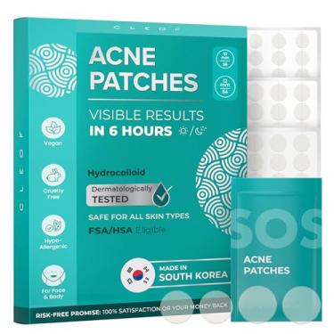 Imagem de Adesivos de espinhas hidrocolóides (feitos na Coreia) elegíveis para FSA/HSA, veganos, hipoalergênicos, sem crueldade | Adesivos para acne, tratamento noturno - para espinhas, espinhas, espinhas (110