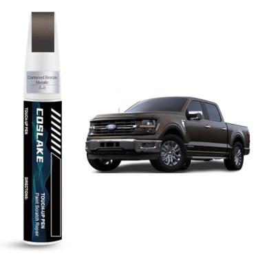 Imagem de COSLAKE Tinta de retoque de carro (bronze metálico escuro (LJ)) para Ford, kit de reparo de arranhões de pintura de carro, solução rápida e fácil de reparar, caneta removedor de arranhões 2 em 1 com 2