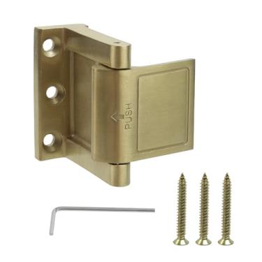 Imagem de UTALIND Kit de batentes de porta resistentes com design de trava dobrável, trava de reforço para segurança e fechaduras de segurança de salas reforçadas dentro de casas, apartamentos, hotéis (ouro)