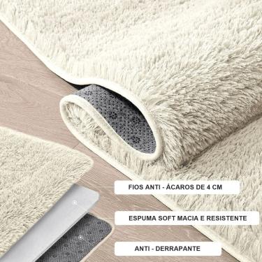 Imagem de Jogo Tapete Passadeira Quarto 2 Uni Pérola 50 X 140 Cm