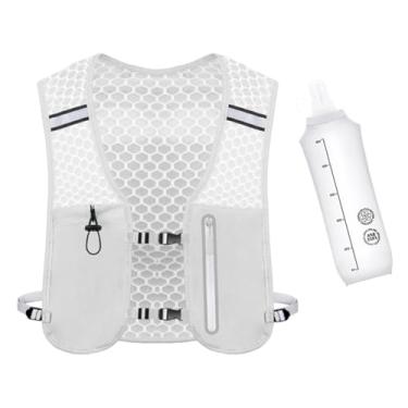 Imagem de RNXRZANK Colete de corrida para mulheres e homens, mochila de hidratação, mochila aquática para viagens e aventuras, Cinza