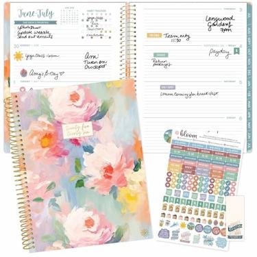 Imagem de bloom daily planners Agenda do ano acadêmico 2025-2026 (21,6 cm x 28 cm) (julho de 2025 a julho de 2026) - Organizador semanal e mensal com adesivos e abas - peônias pintadas