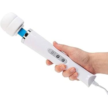 Imagem de Varinha Mágica Massageadora, 32cm, 10 Níveis de Vibração, Recarregável USB, Silicone, Branco