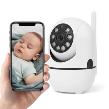 Imagem de Babá Eletrônica Wi-Fi com Câmera HD, Visão Noturna e Áudio Bidirecional – Monitoramento pelo Celular – Ideal para Bebês, Idosos ou Pets
